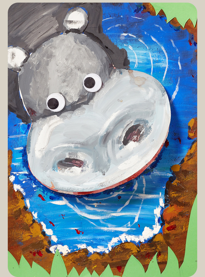 儿童益智玩具手工diy制作材料包河马张大嘴美术画画幼儿园礼物