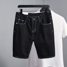潮牌牛仔短裤男夏季2024年新款韩版多口袋薄款百搭修身工装五分裤