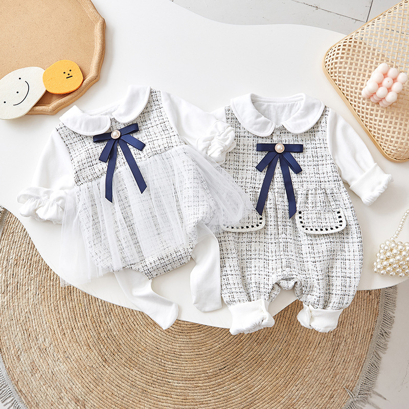 Baby Clothes Autumn Clothes Baby Girl Chanel Princess Romper Spring and Autumn Suit Romper One Month Old Dress Romper