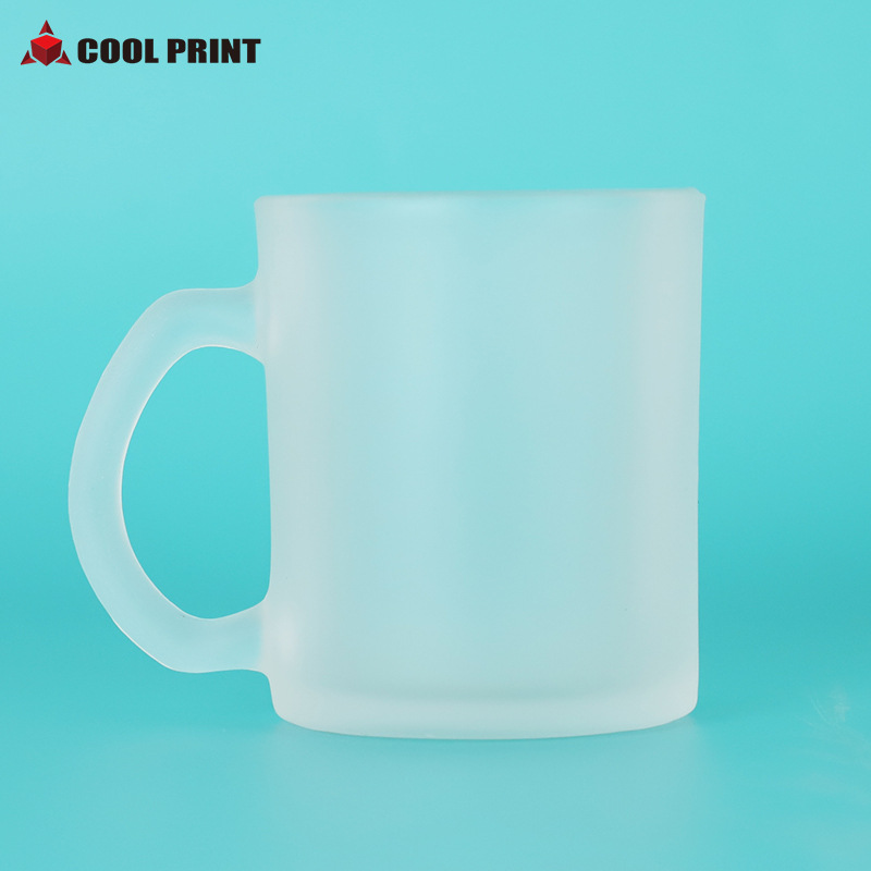 Heat Transfer Glass Mug 11Oz Sublimation Frosted Glass Cup Personality DIY Blank Coating Cup