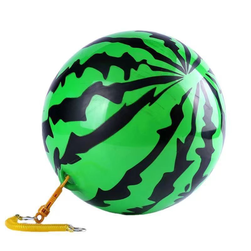 儿童拍拍球充气玩具球吊环链子足球带绳户外沙滩球弹力球西瓜球