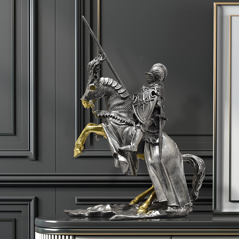 European Retro Knight Decoration TV Cabinet Wine Cabinet Office Decorations Roman Armor Soldiers Model Home Ornament