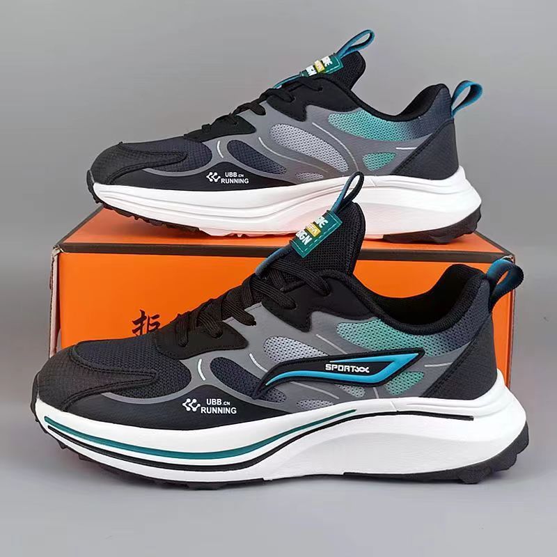 2024 spring new men‘s sports casual shoes trendy all-matching running shoes leather men‘s shoes