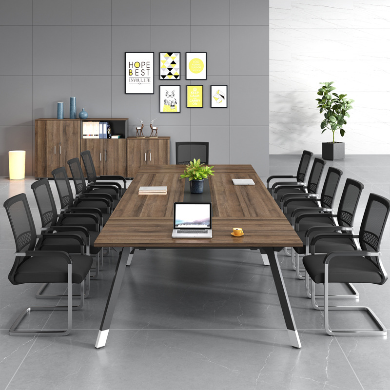 办公家具简约现代钢架会议桌长桌 职员洽谈培训会议桌椅组合批发