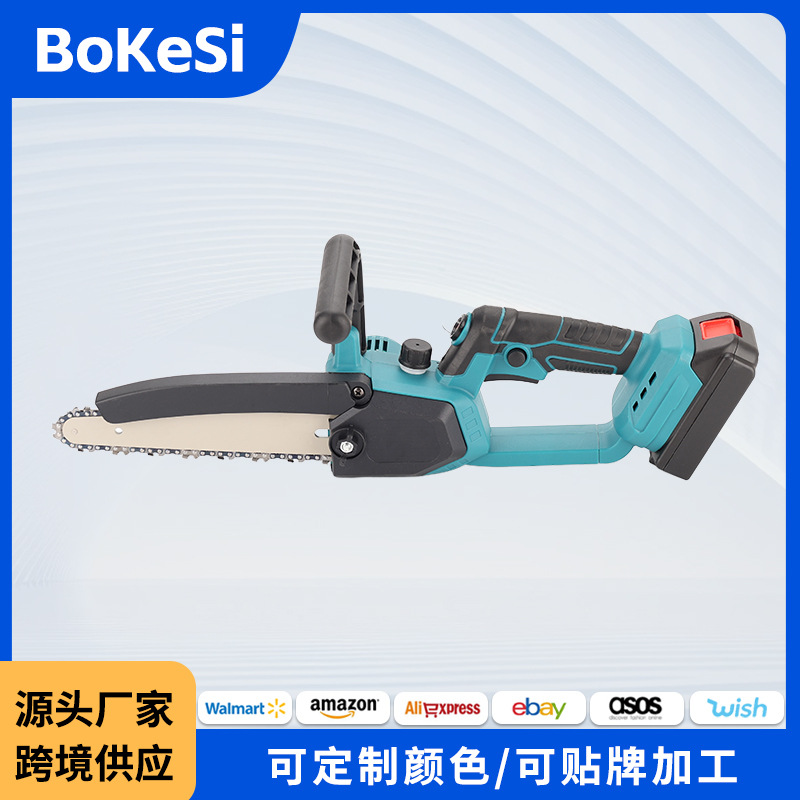外贸多功能园林木工伐木锯跨境10寸大功率手提式电链锯充电式电锯