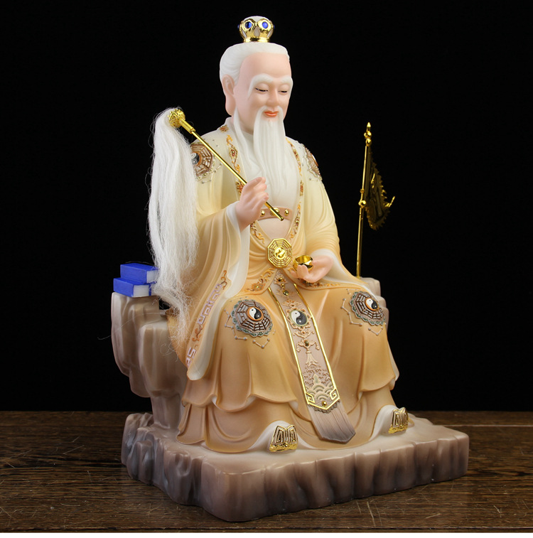 汉白玉石太乙真人神像居家供奉家用黄玉树脂佛像彩绘客厅祝福摆件