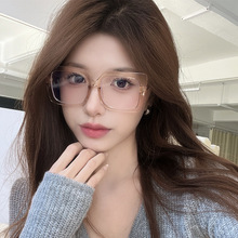 网红同款韩版新款防蓝光眼镜女方形显脸小平光镜可配近视眼镜框