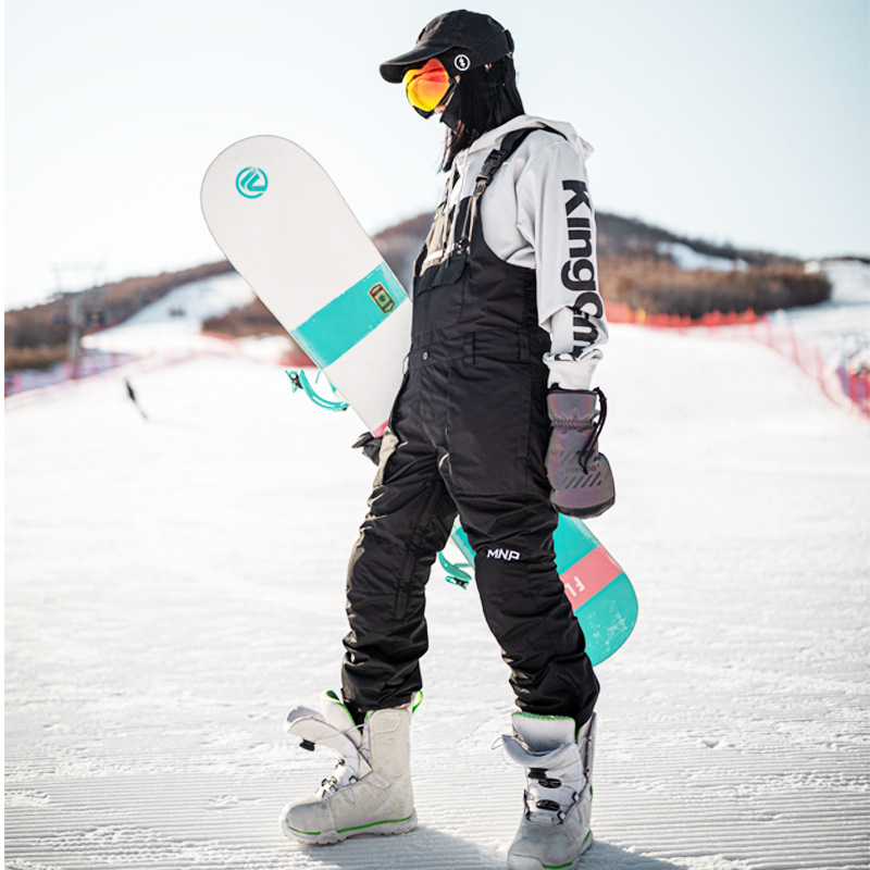 单板滑雪加绒背带裤连体防水风男女东北保暖双板户外滑雪装备