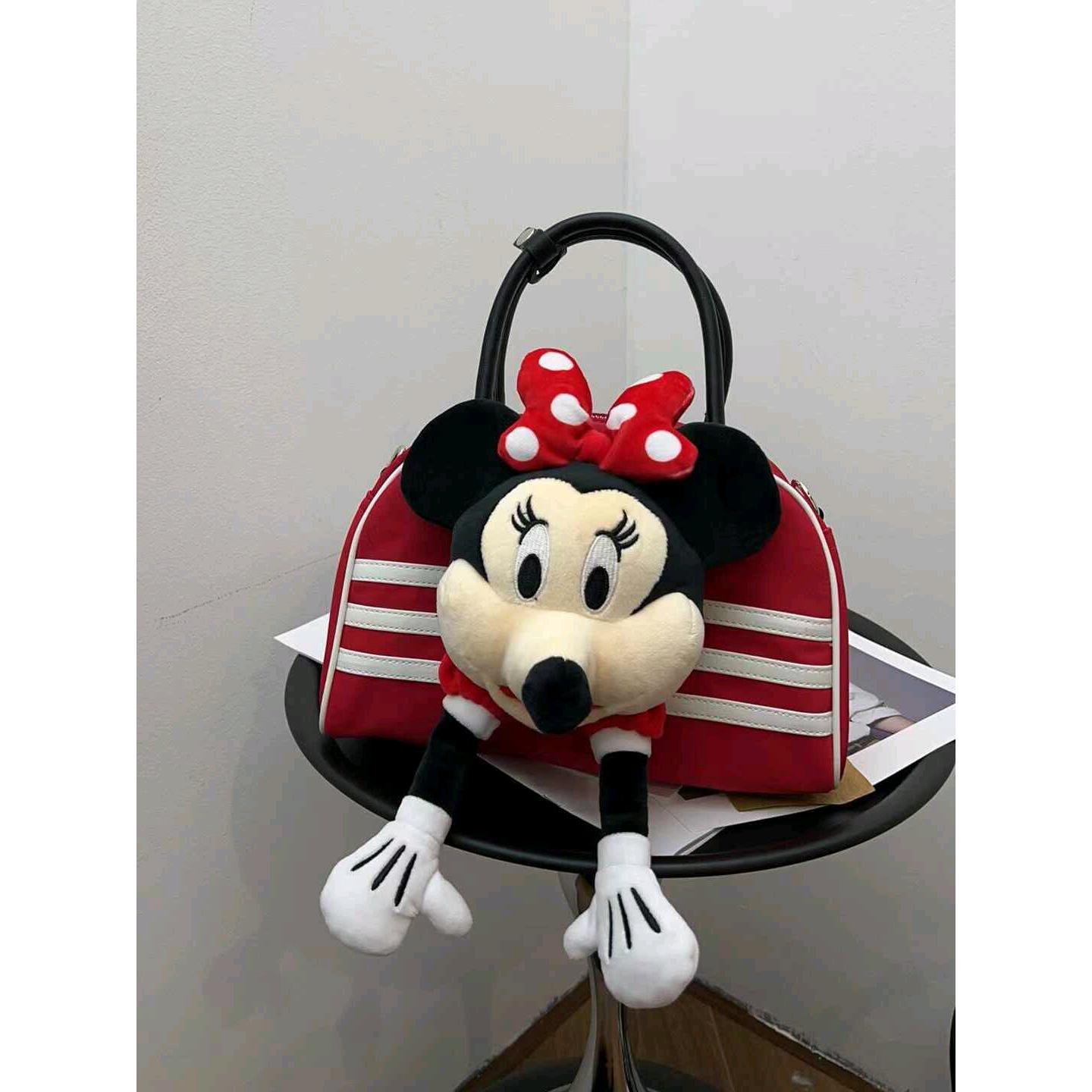 小众设计卡通波士顿手提包包女2024新款时尚可爱枕头包单肩斜跨包-阿