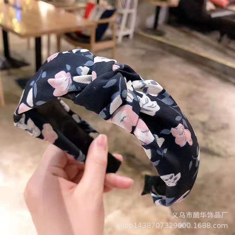 Korean Style New Headband Wide Side Simplicity Cloth Headband Korean Knotted Hairpin for Hair Washing Bow Hair Accessories