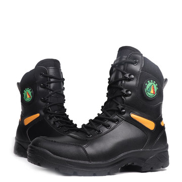 森林消防应急救援作战靴防火鞋防砸防刺扑火靴高帮户外 阻燃帆布