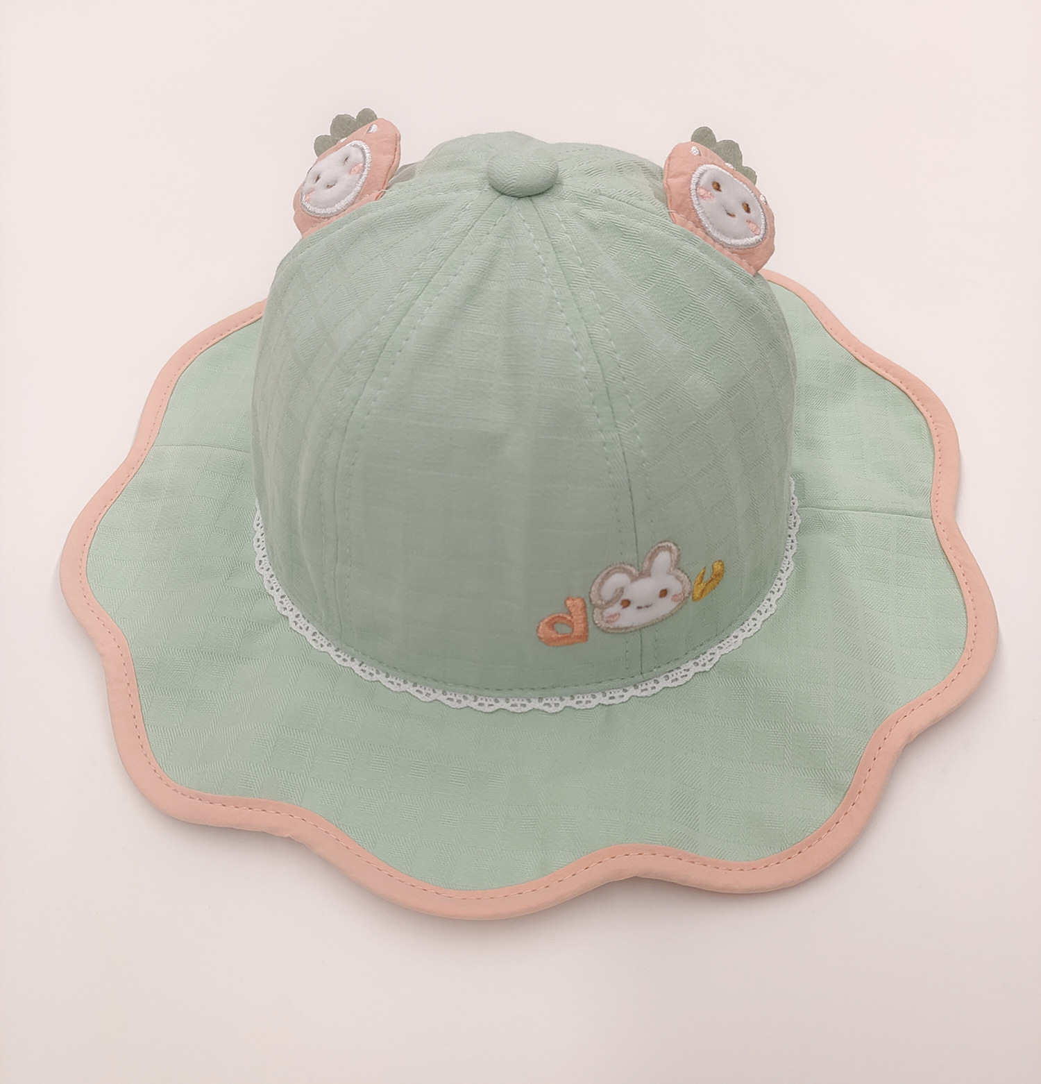 Bucket Hat Children's Hat Dudula Sun Hat Baby Girl Sun Protection Hat Happy Bunny Bucket Hat
