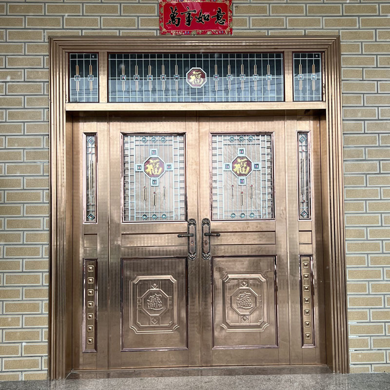 平房大门大门四开农村自建房入户进户别墅防盗房屋房子乡村庭院