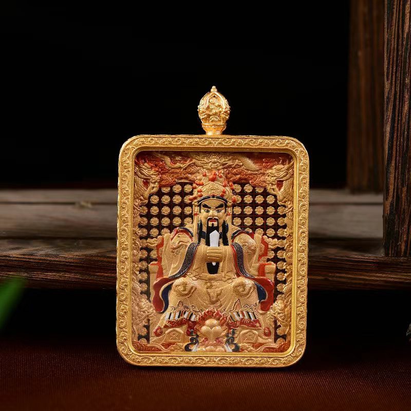 Tibetan-Style Thangka Five-Master Pendant Double-Sided Manshu Bodhisattva Pendant Five Gods of Wealth Thangka Three-Dimensional Gift Rope