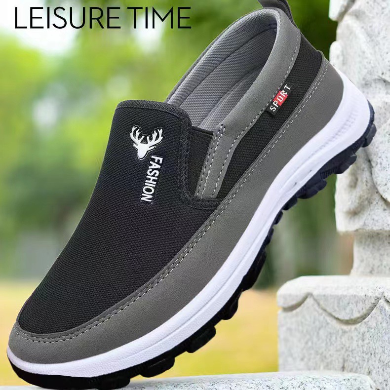 Spring New Old Beijing Cloth Shoes Walking Shoes Men's Casual Shoes Low Top Soft-Soled Canvas Shoes Middle-Aged and Elderly Shoes