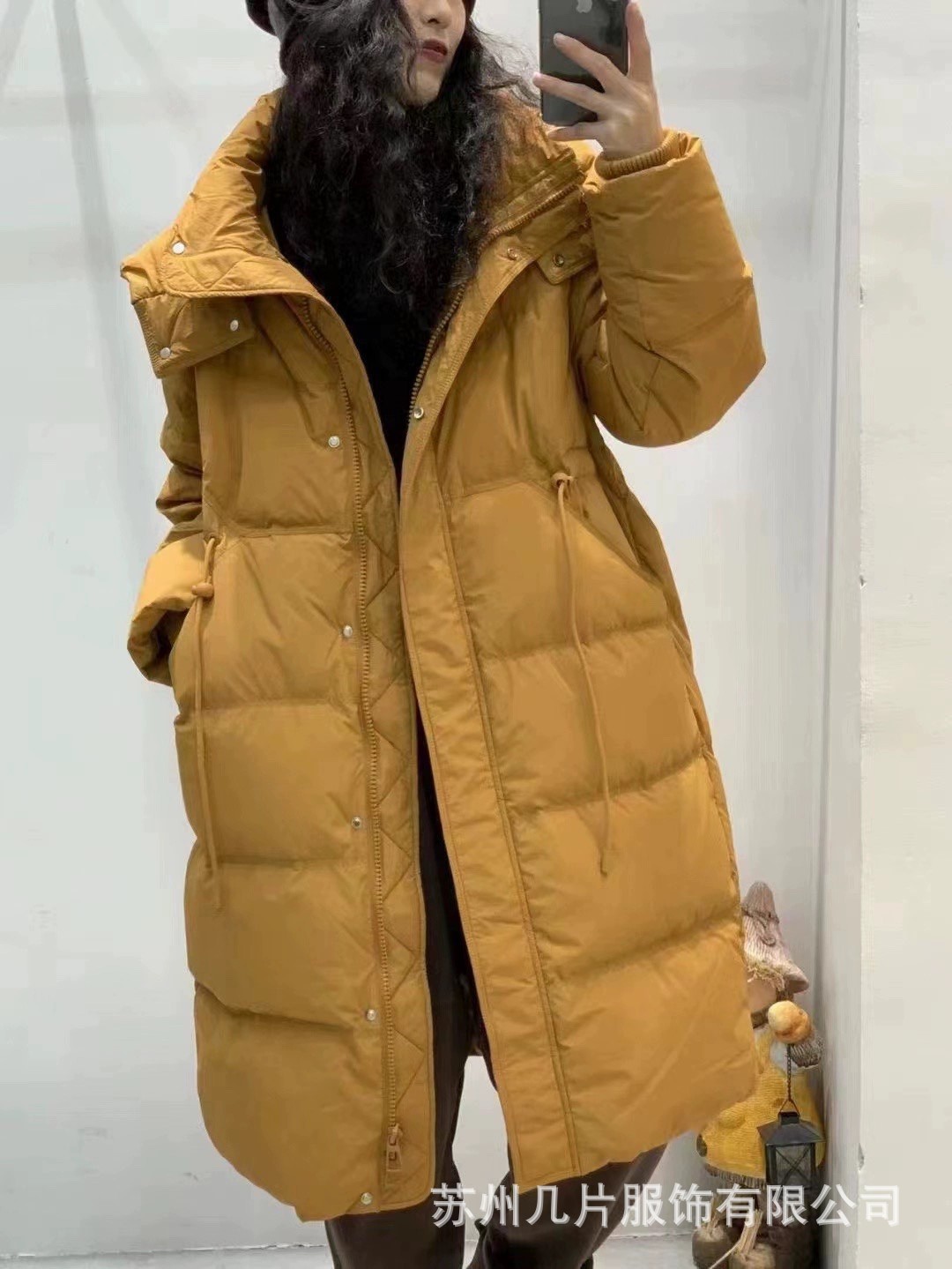 2023冬季 中长款腰部抽绳显瘦 保暖90绒羽绒服-阿里巴巴