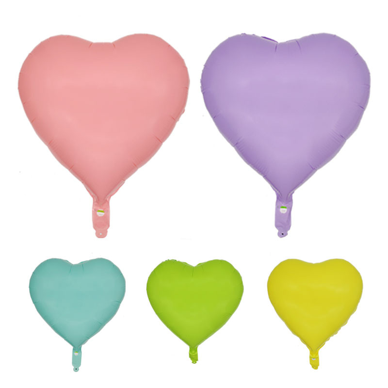 18-Inch Heart-Shaped Macaron Aluminum Foil Balloon Valentine's Day Wedding Birthday Party Decoration Aluminum Foil Love Balloon