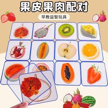 蒙氏早教水果皮果肉蔬菜切面配对自制玩教具幼儿园区域材料纸