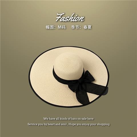 Straw Hat Collection! Beach Hat New Sun Hat French Face Cover Sun Hat Sun Hat Seaside Photograph Female Summer