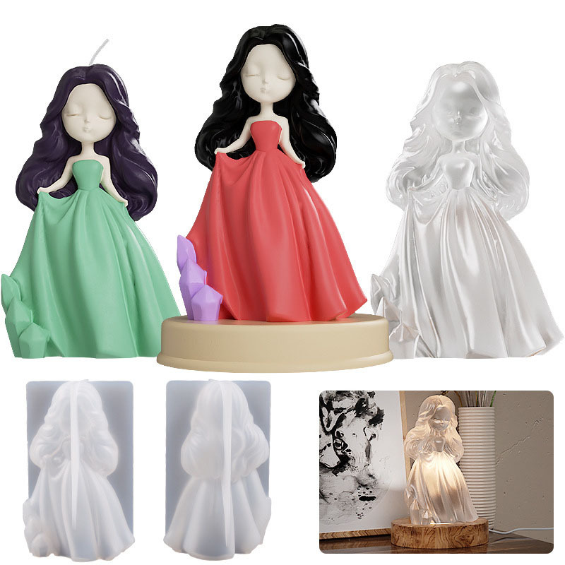 DIY Mirror Three-Dimensional Princess Table Candle Grinding Tool Expansion Skirt Portrait Base Epoxy Silicone Mold