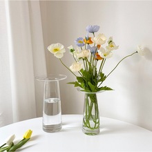 ins北欧透明玻璃花瓶网红家居客厅桌面装饰摆件干花鲜花插花花瓶