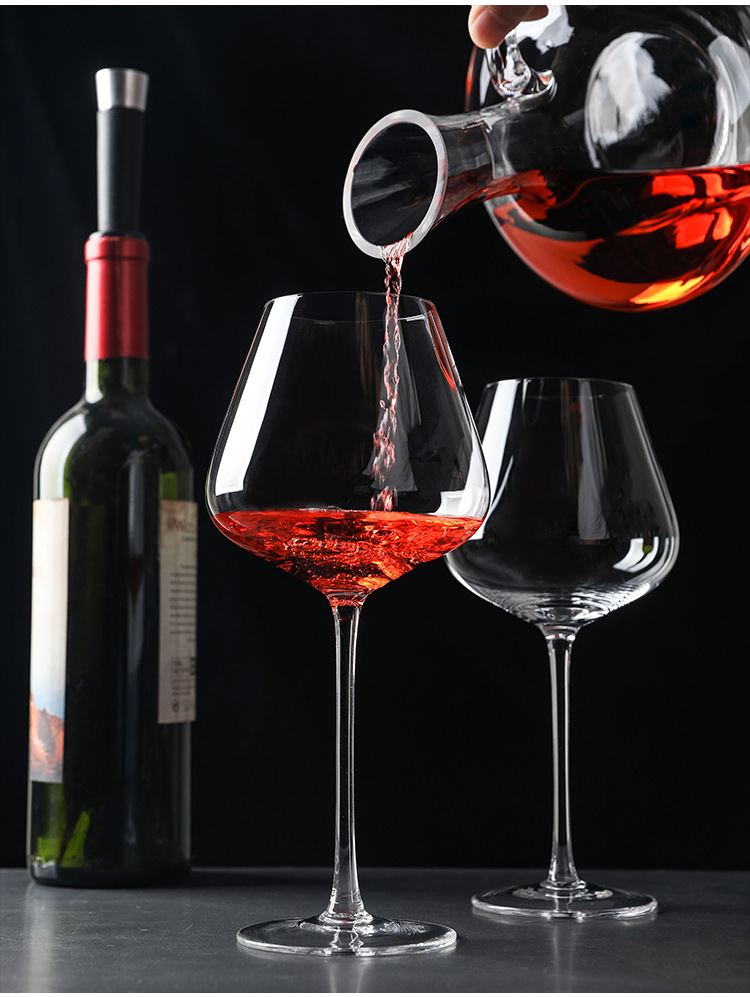 大号勃艮第红酒杯家用奢华创意水晶玻璃大肚醒酒器葡萄高脚杯酒杯