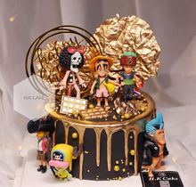 海贼王动漫玩偶装扮 情景蛋糕装饰 男孩男士生日蛋糕摆件