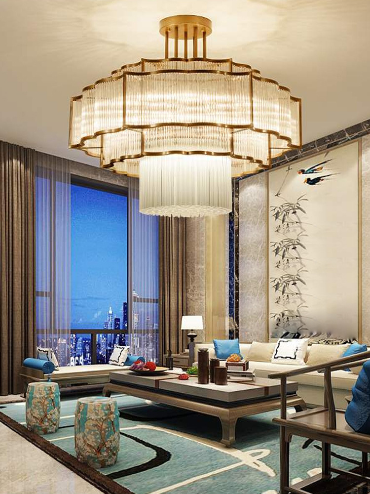 0成交3件轻奢水晶客厅吊灯家用酒店别墅新中式北欧后现代简约样板房