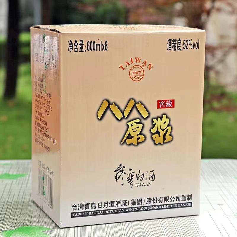 五缘湾八八原浆台湾高粱酒浓香型52度白酒600ml*6瓶装整箱一件代