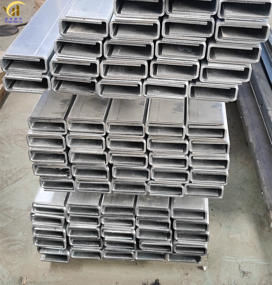 阳台无框玻璃扶手轨道地槽现代简约护栏卡槽楼梯预埋碳钢u型槽