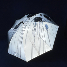 飞恋伞叔会发光的伞夜行反光雨伞创意遇水变色大号黑胶自动长柄伞