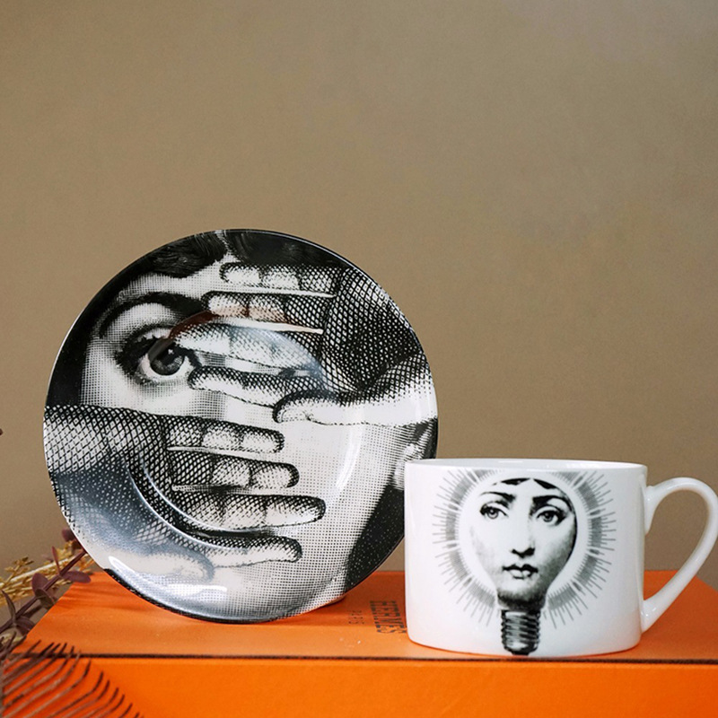 Face Mug Coffee Set Set Ceramic Water Cup European Style Creative Household Tableware Afternoon Tea Cup Gift