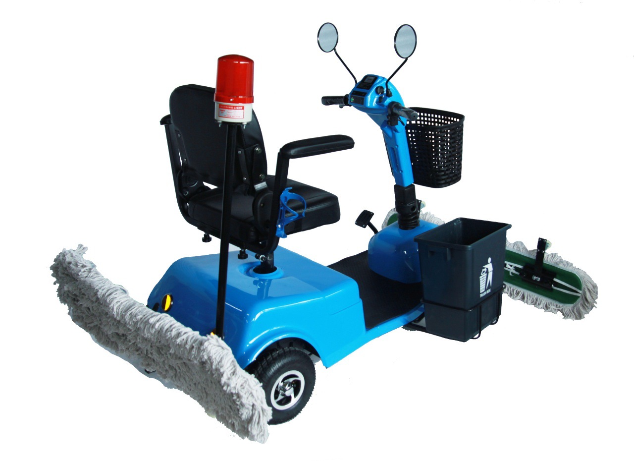 三轮电动尘推车工厂车间环氧地坪驾驶式拖地机地库洗地机尘推保洁