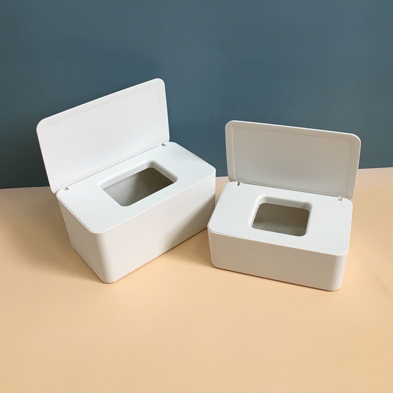 日本湿巾盒家用防尘带盖湿纸巾盒子密封抽纸盒口罩盒桌面收纳盒