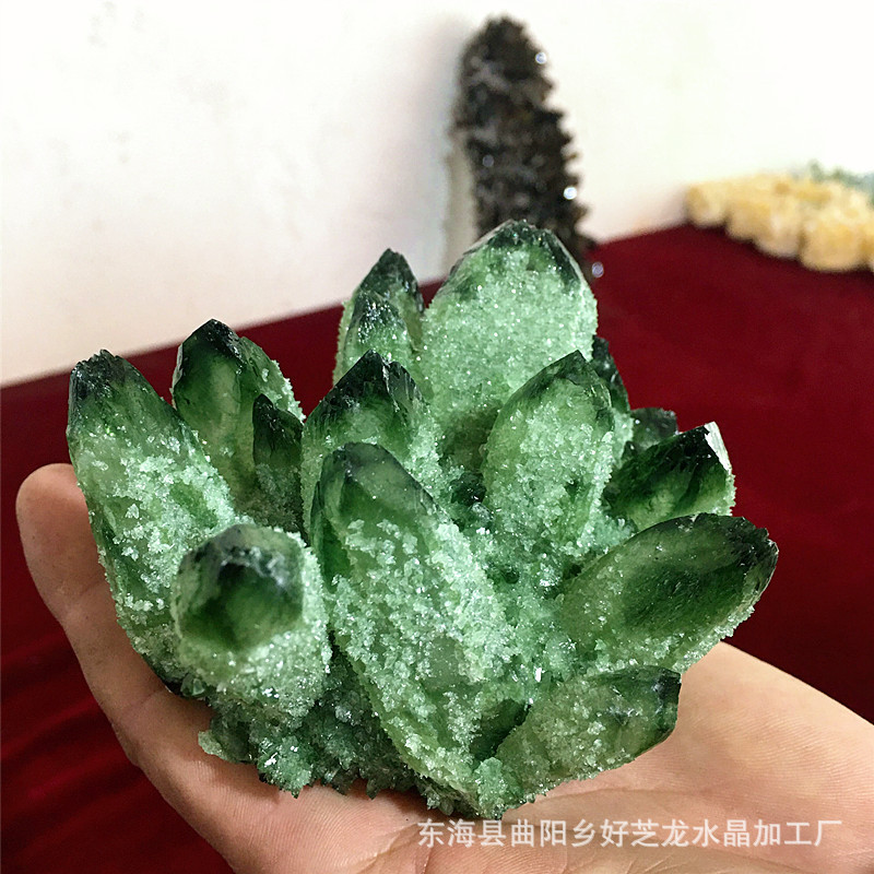 天然绿水晶晶簇 水晶原石家居装饰工艺摆件矿石标本厂家直供