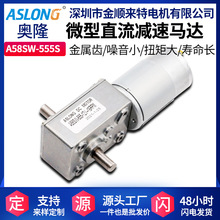 ASLONG A58SW555S 双出轴涡轮涡杆减速电机 智能窗帘电机直流马达