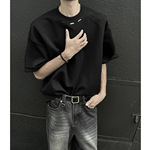 INTFEDAY 韩风cleanfit金属设计极简风纯色短袖T恤男女ootd半袖