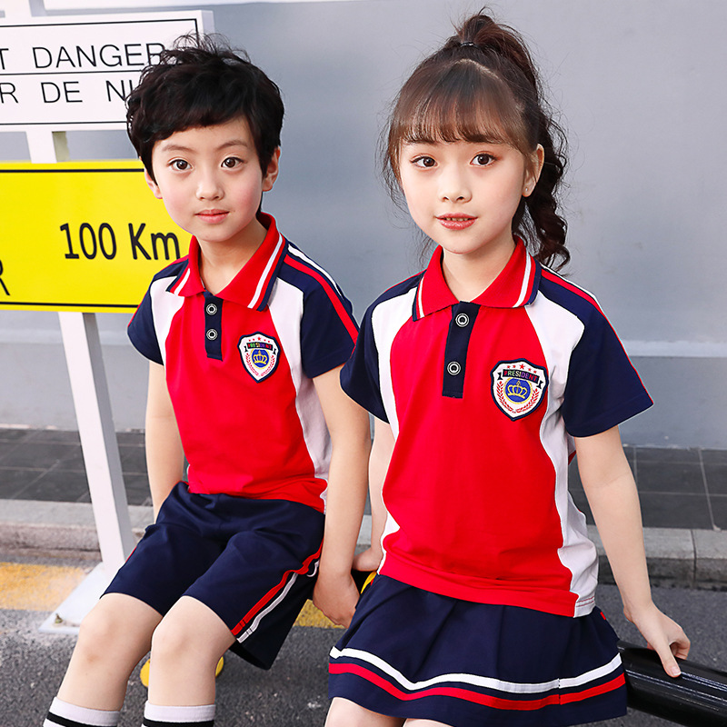 校服套装小学生夏季新款幼儿园园服男女童英伦风立领运动班服定制