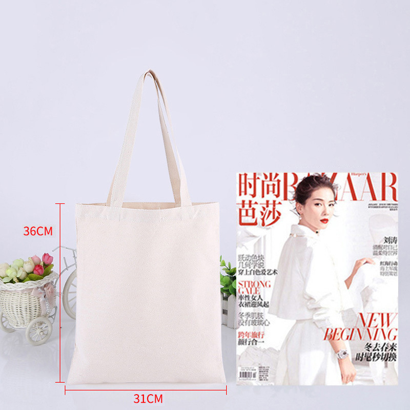 Canvas Bag Customized Student Advertising Shopping Bag Single Shoulder Canvas Bag Spot Blank Portable Canvas Bag Canvas Bag Customized Logo