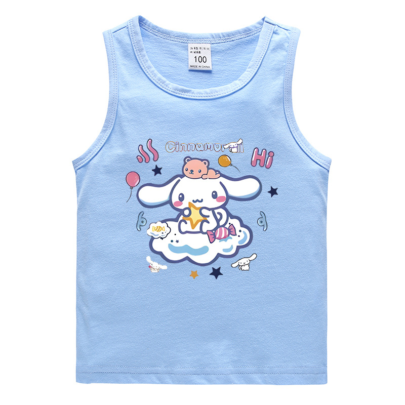 2023夏装儿童背心韩版棉质休闲打底衫吸汗糖郭果运动男孩无袖汗衫