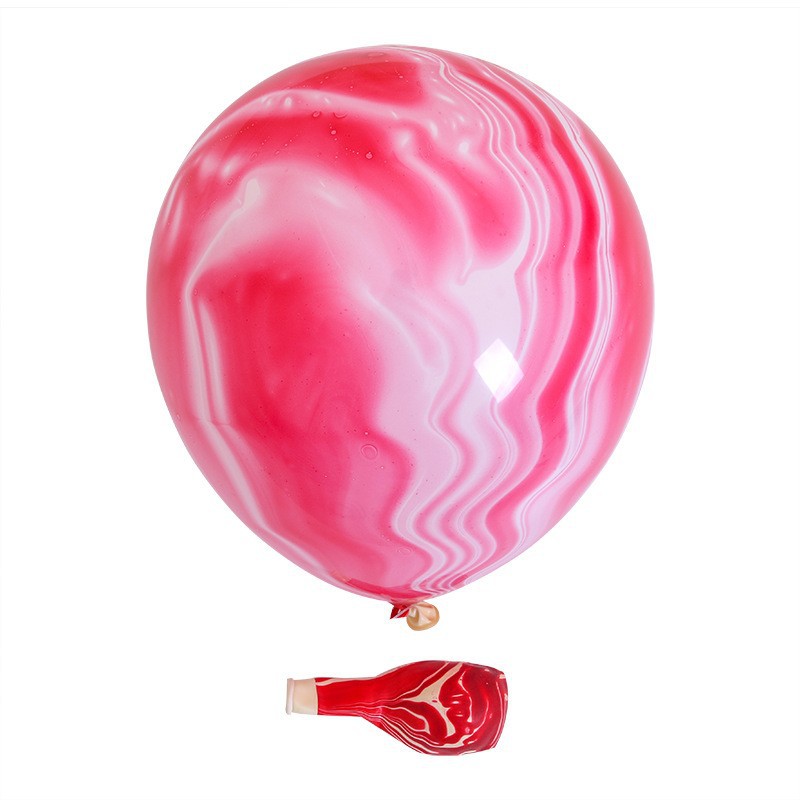 Foreign Trade 12-Inch Colorful Cloud Agate Balloon round Thickened Latex Balloon Wedding Birthday Party Decoration Mall Layout