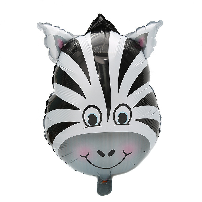 All Kinds of Medium Cartoon Animal Head Aluminum Film Balloon Lion Tiger Deer Cow and Other Animal Head Light Balloon