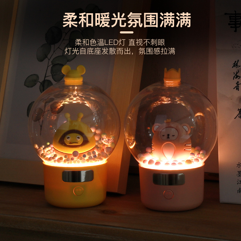 Mini Small Night Lamp Girl Heart Ins Rechargeable Bedroom Bedside Lamp