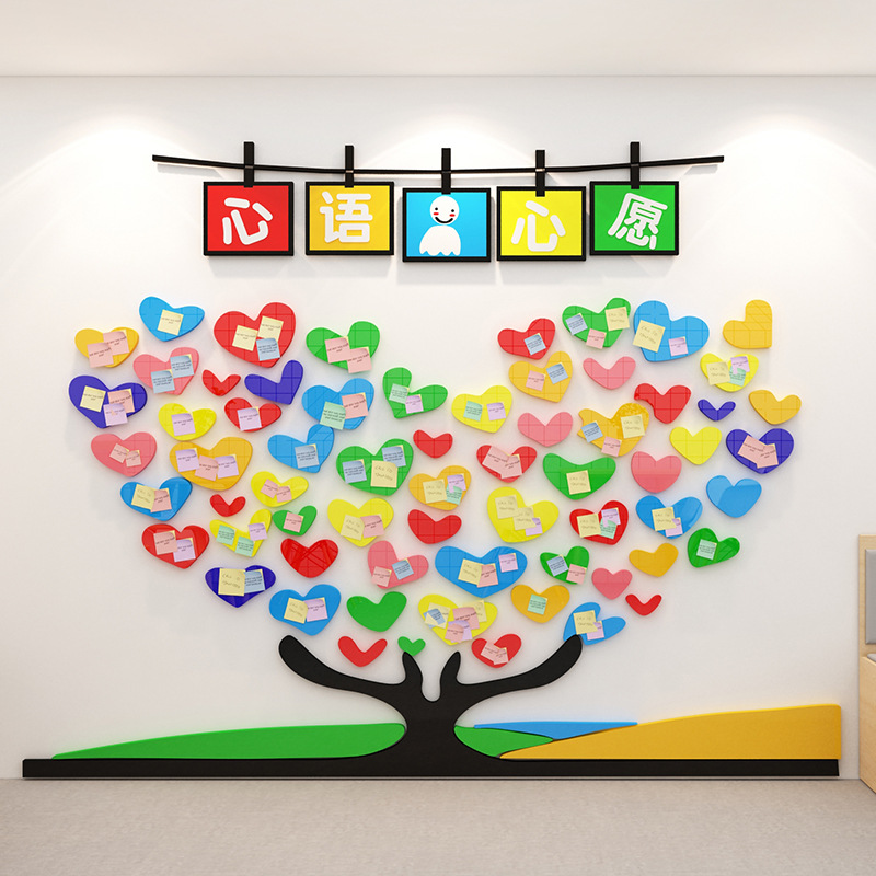 许心愿树创意墙壁装饰留言板新年元旦布置背景墙面贴纸幼儿园教室