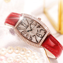新款手表女时尚奢华满天星满钻方形气质石英表钢带女士手表 批发