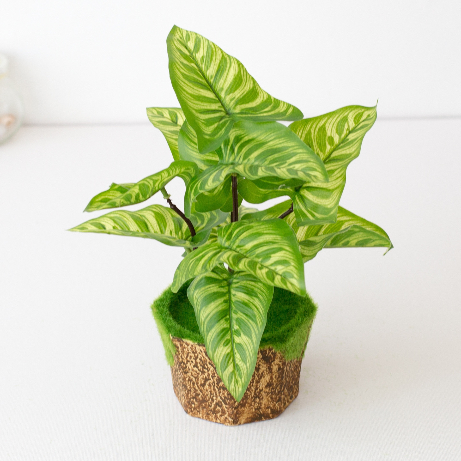 仿真盆栽植物仿真花纸浆叶仔盆景 居家装饰盆景绿植创意绿植摆件