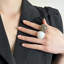 ins风高级戒指复古显白简约气质食指戒小众个性百搭设计透明指环
