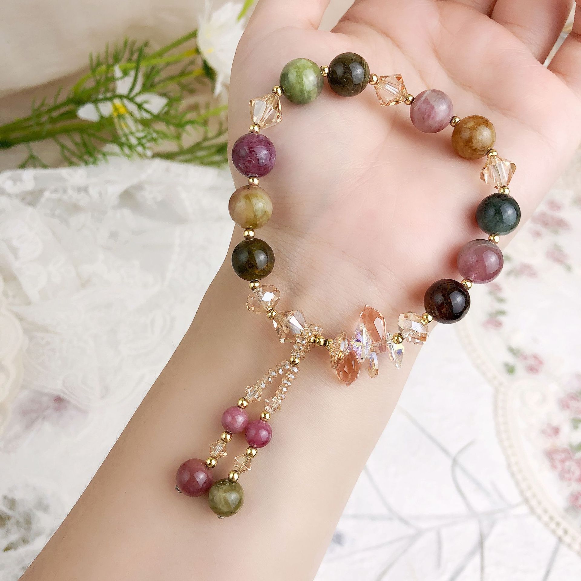 碧玺天然碧玺手链图片