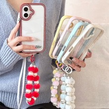 极简闪钻纯色边框适用iPhone16苹果15ProMax手机壳14腕带13高级感
