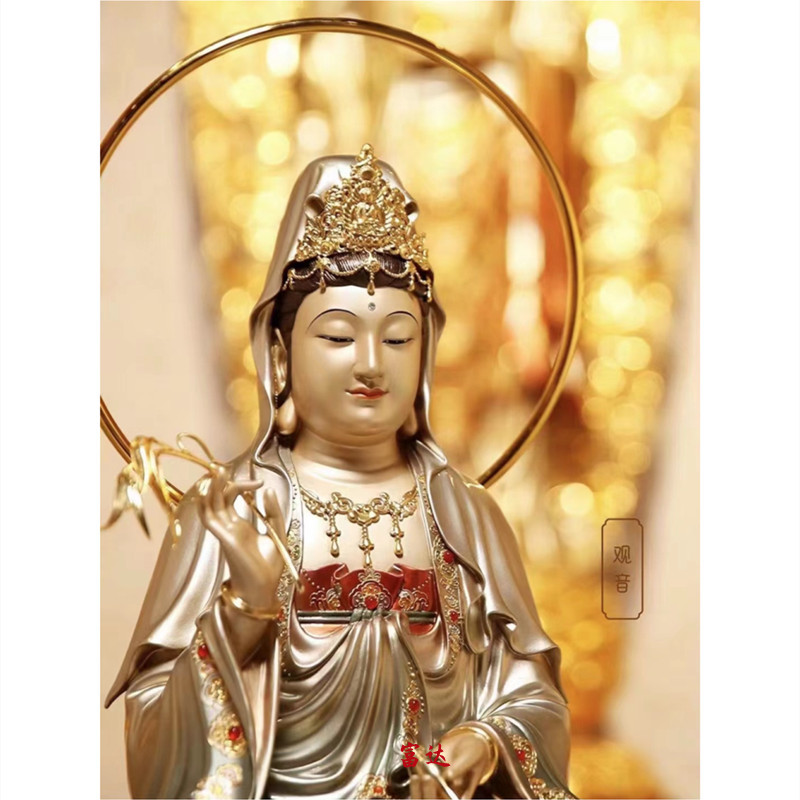 观世音菩萨铜佛礼佛法器供奉大型寺院滴水观音送子南海站观音莲花